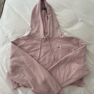 Light pink champion cropped sweatshirt